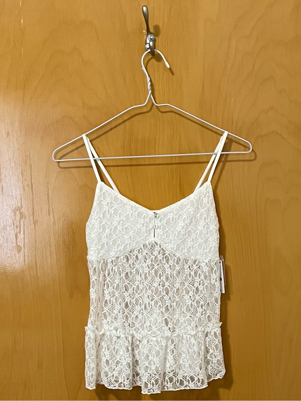 Ardene White Lace Ruffled Babydoll Cami Tank Top